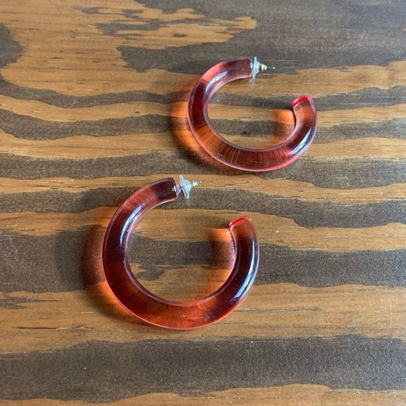 Pink Acrylic Hoops - Picture 8 of 8